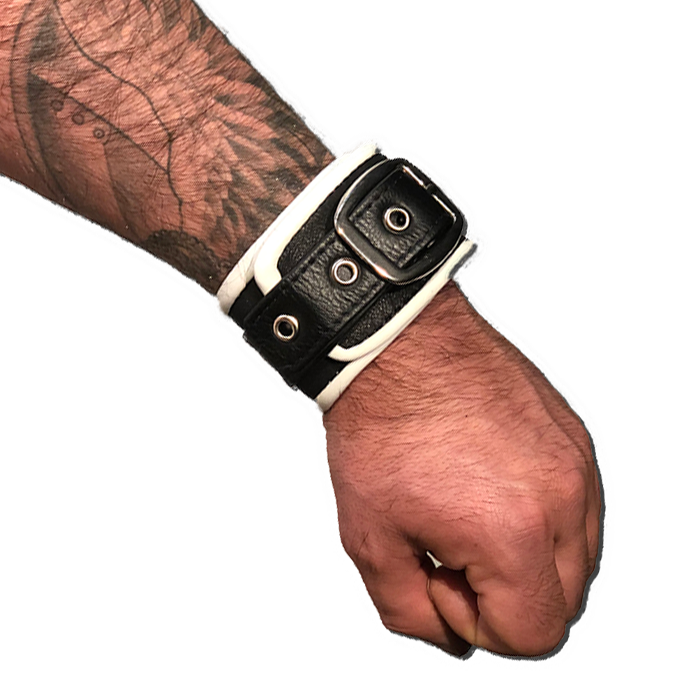 Buckle Wristband with Color Piping-Leather-Swish Embassy