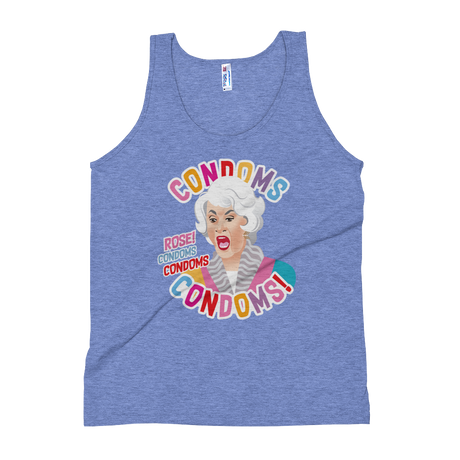 Condoms! (Triblend Tank Top)-Tank Top-Swish Embassy