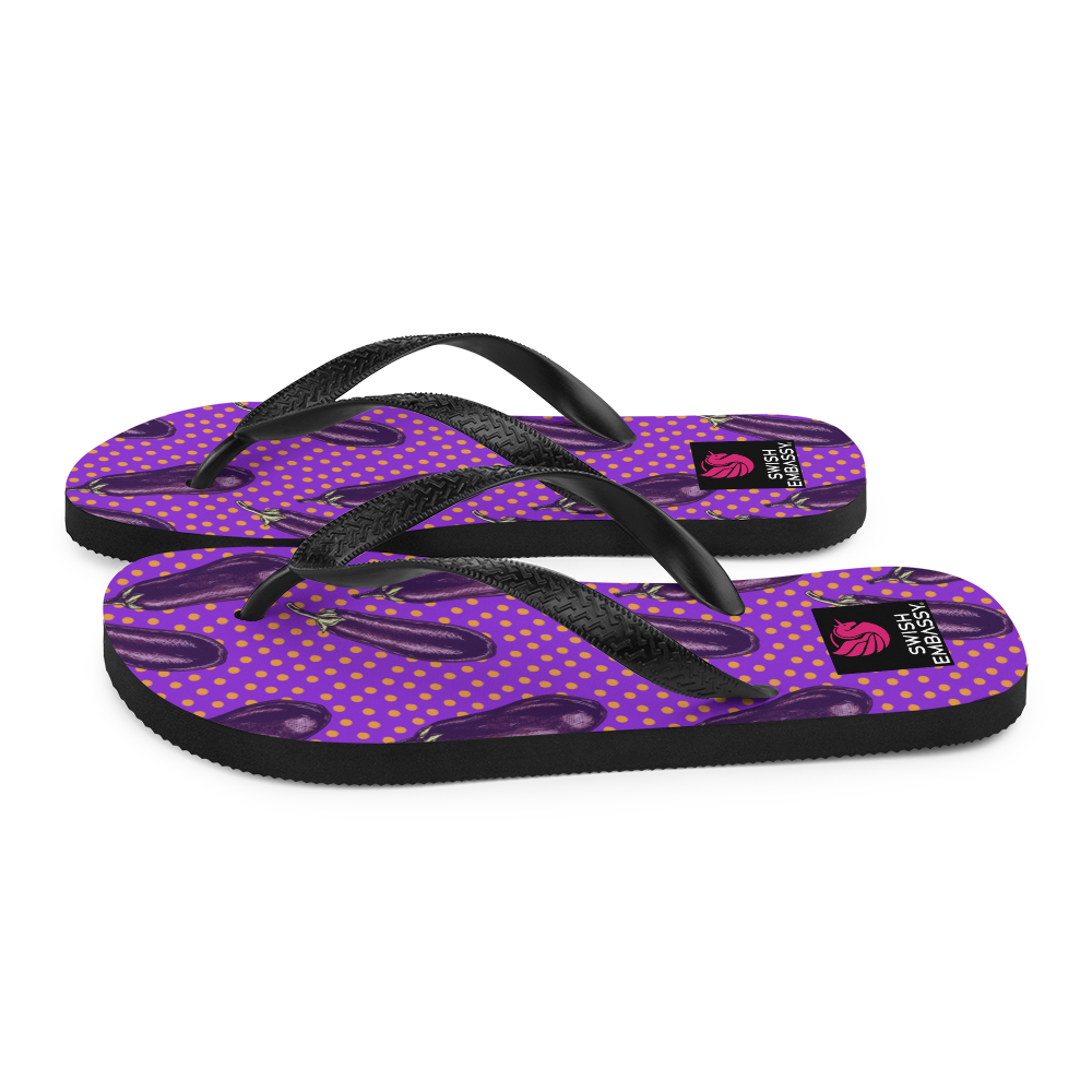 Eggplant Extravaganza (Flip Flops)-Flip Flops-Swish Embassy