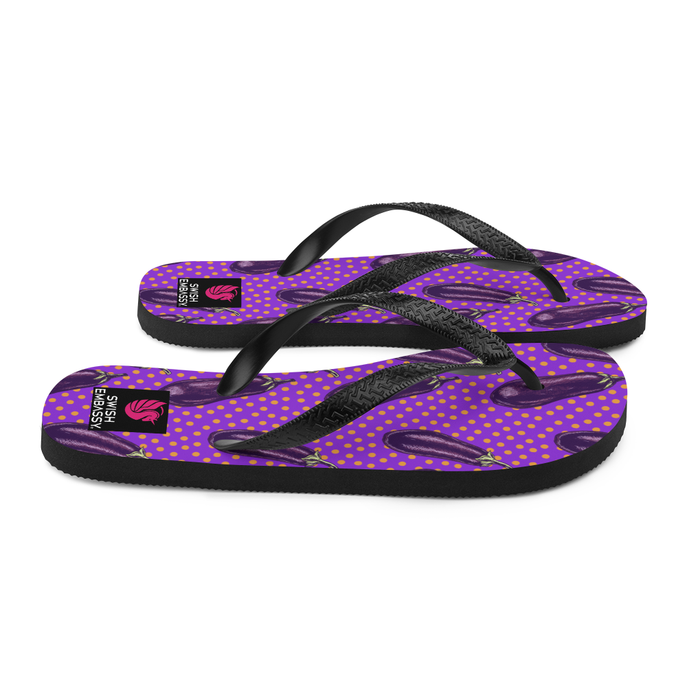 Eggplant Extravaganza (Flip Flops)-Flip Flops-Swish Embassy