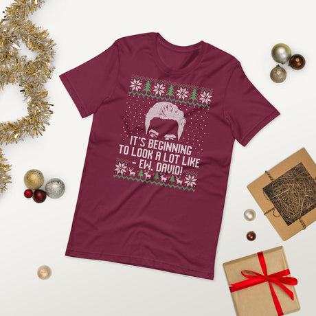 Ew David (Ugly Christmas)-Christmas T-Shirts-Swish Embassy