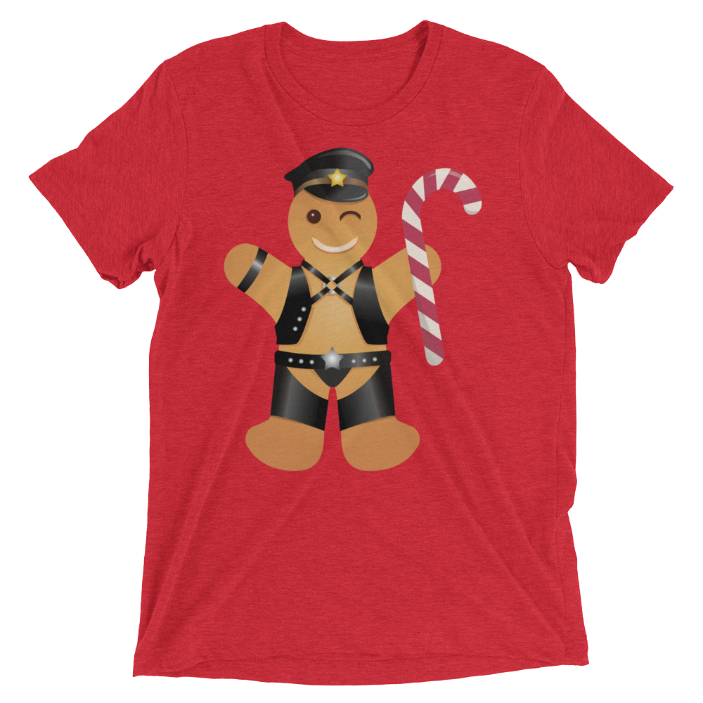 Gingerbread Leather Man (Retail Triblend)-Triblend T-Shirt-Swish Embassy