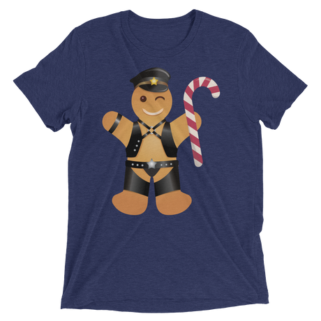 Gingerbread Leather Man (Retail Triblend)-Triblend T-Shirt-Swish Embassy