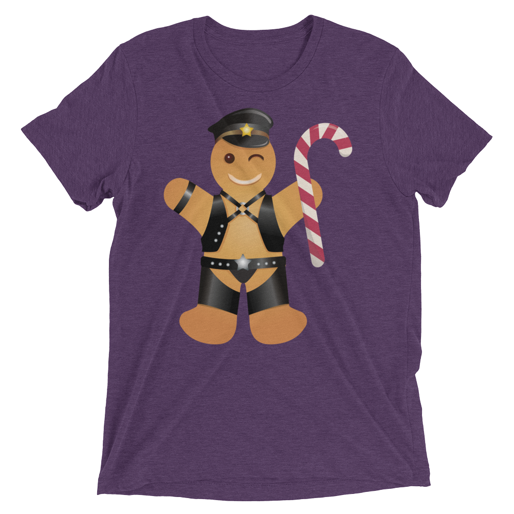 Gingerbread Leather Man (Retail Triblend)-Triblend T-Shirt-Swish Embassy