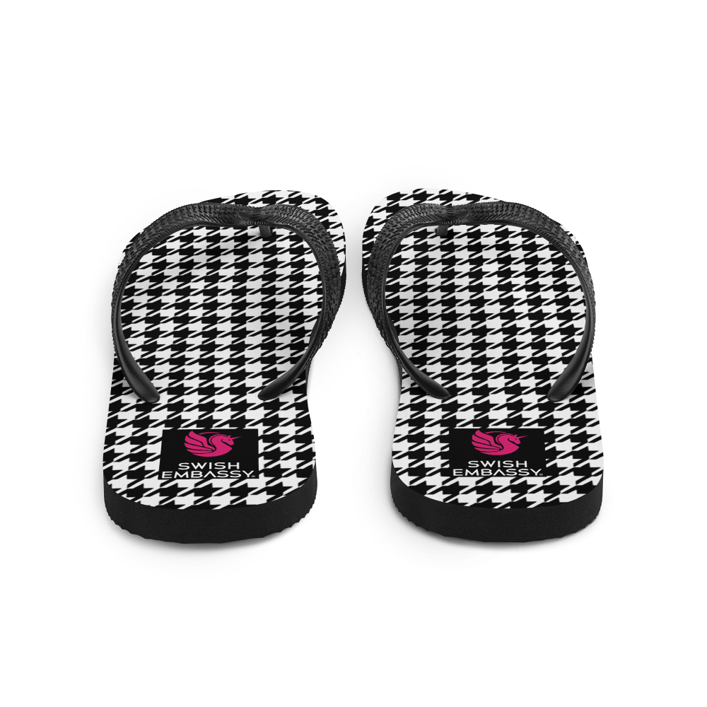 Houndstooth (Flip Flops)-Flip Flops-Swish Embassy