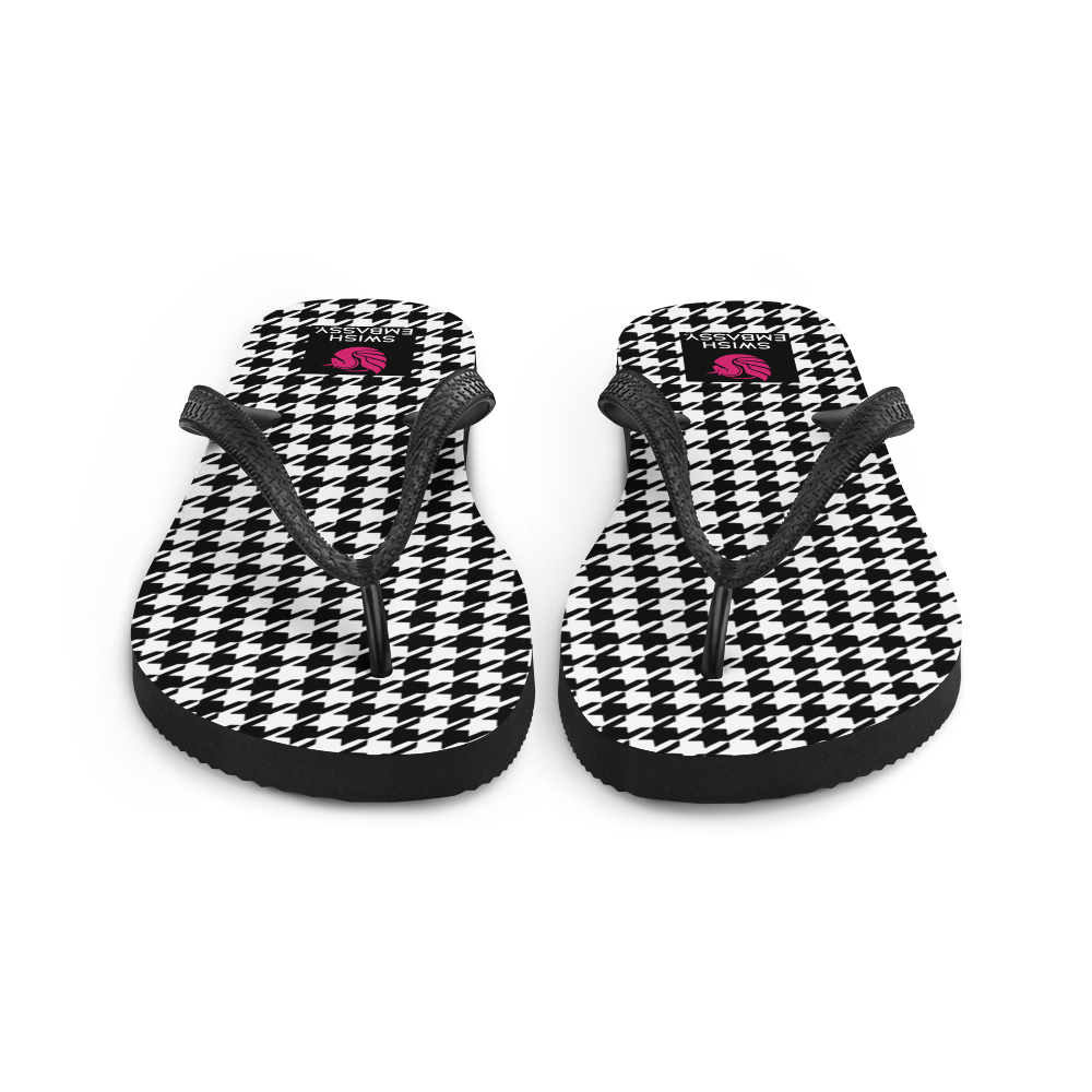 Houndstooth (Flip Flops)-Flip Flops-Swish Embassy