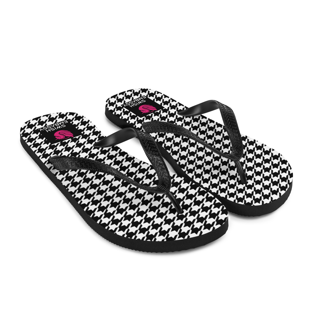 Houndstooth (Flip Flops)-Flip Flops-Swish Embassy