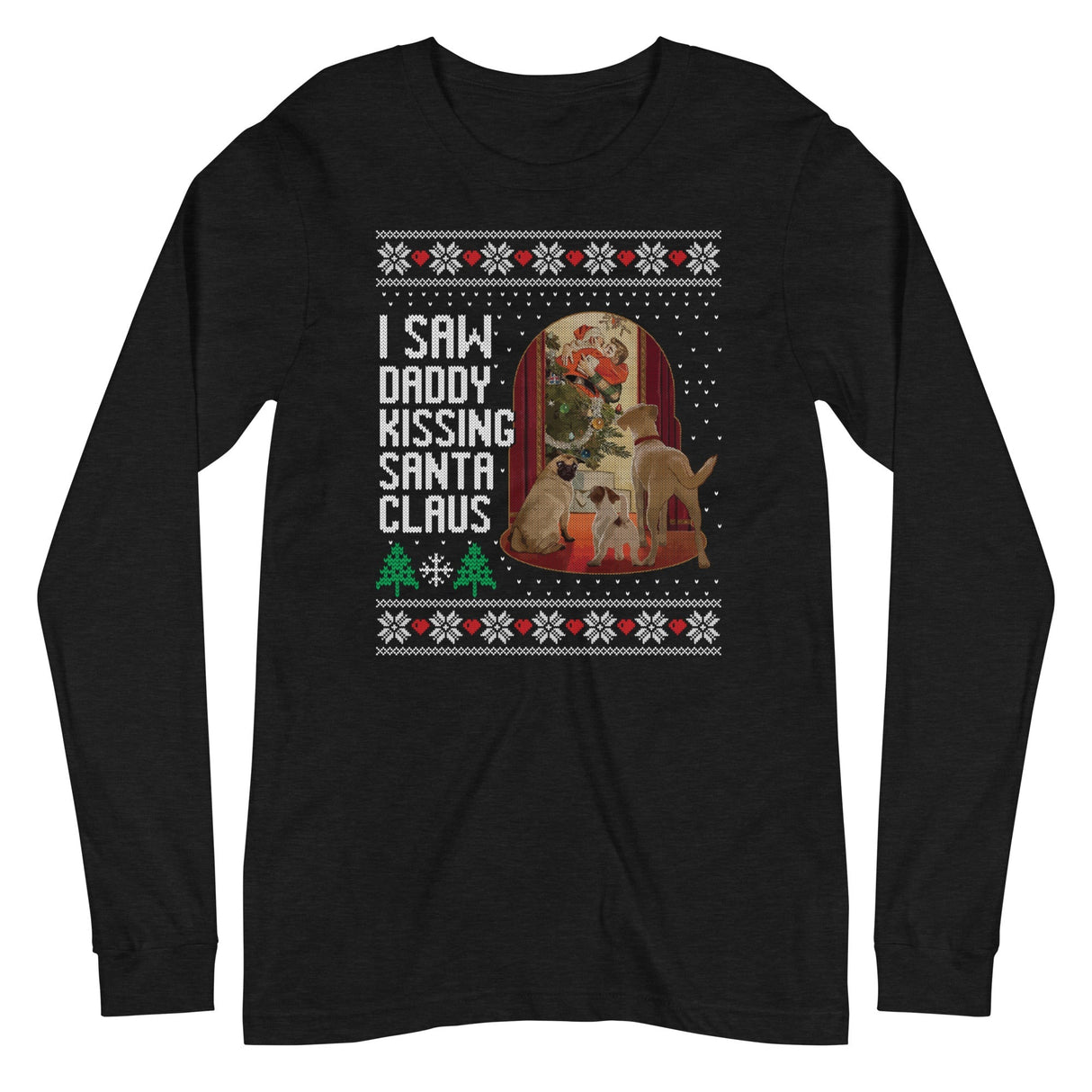 I Saw Daddy Kissing Santa Claus (Ugly Christmas)-T-Shirts-Swish Embassy