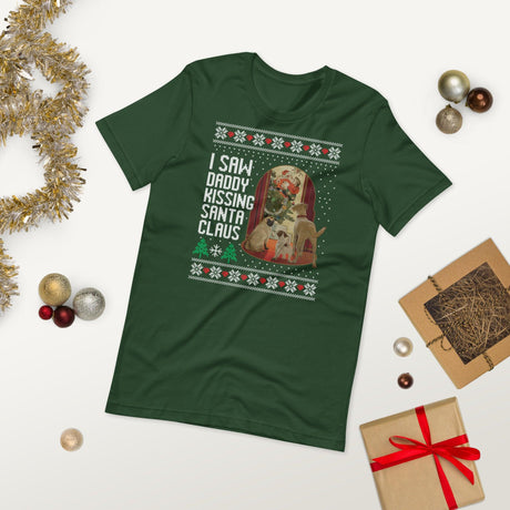 I Saw Daddy Kissing Santa Claus (Ugly Christmas)-T-Shirts-Swish Embassy