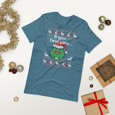 It Grew 3 Sizes (Ugly Christmas)-T-Shirts-Swish Embassy