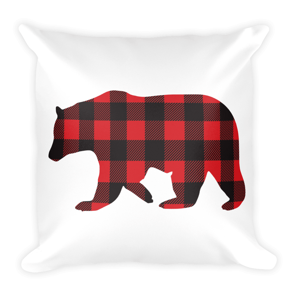 Plaid Bear (Pillow)-Pillow-Swish Embassy