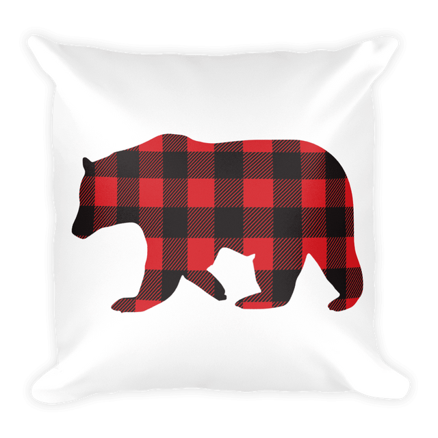 Plaid Bear (Pillow)-Pillow-Swish Embassy