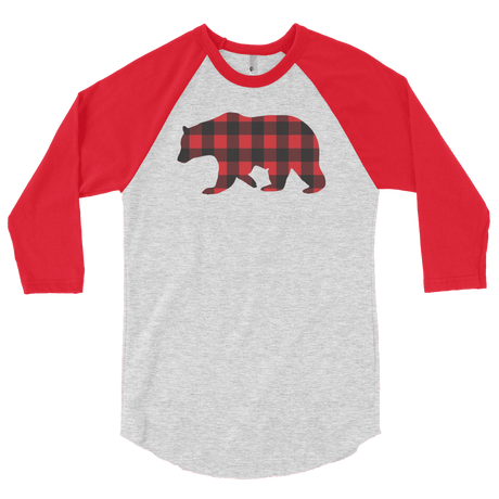 Plaid Bear (Raglan)-Raglan-Swish Embassy