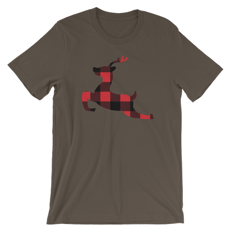 Plaid Reindeer-Christmas T-Shirts-Swish Embassy