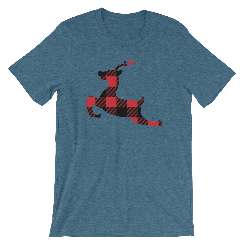 Plaid Reindeer-Christmas T-Shirts-Swish Embassy