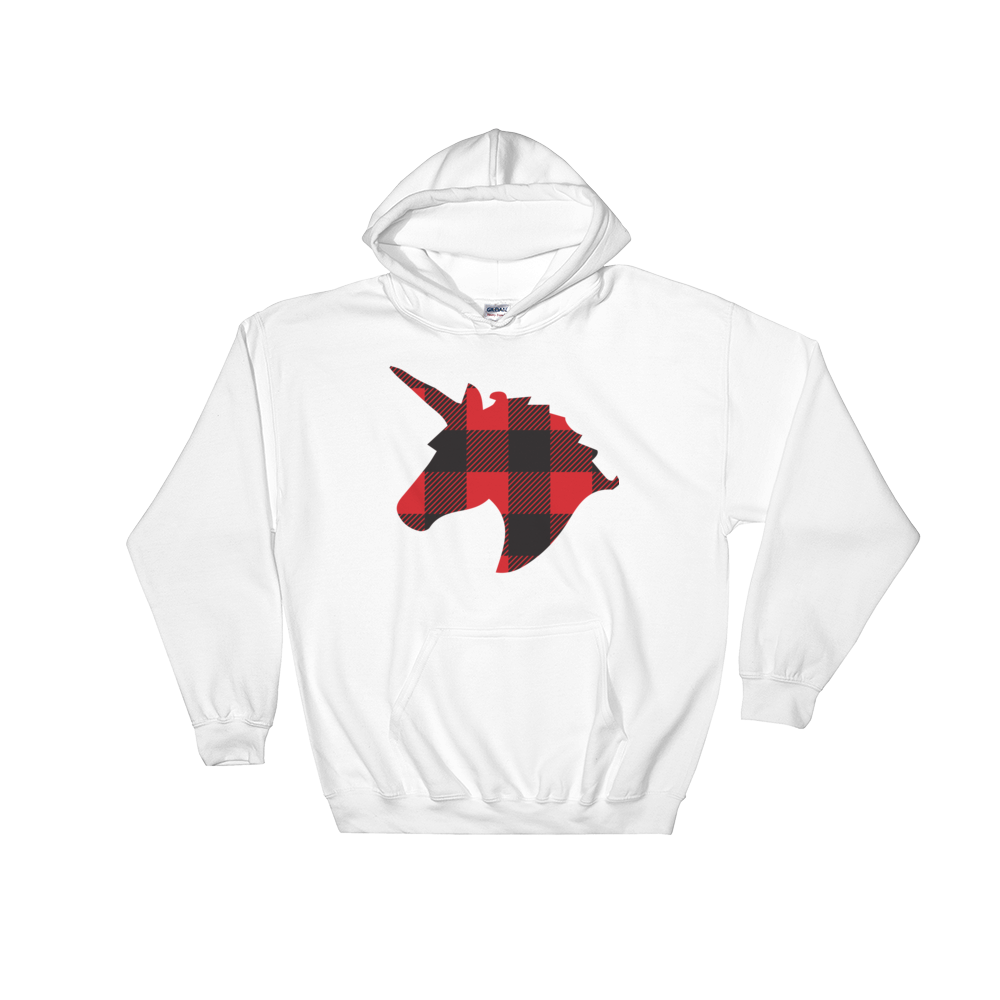 Plaid Unicorn (Hoodie)-Christmas Hoodies-Swish Embassy