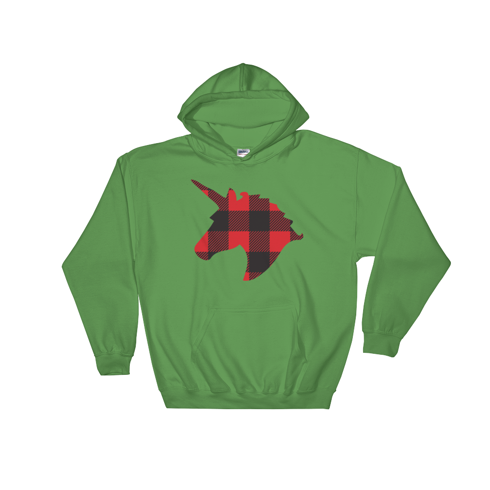 Plaid Unicorn (Hoodie)-Christmas Hoodies-Swish Embassy