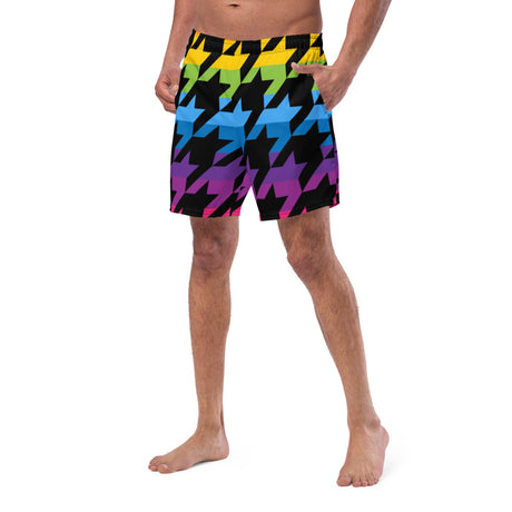 Pride Houndstooth (Swim Trunks)-Swim Trunks-Swish Embassy