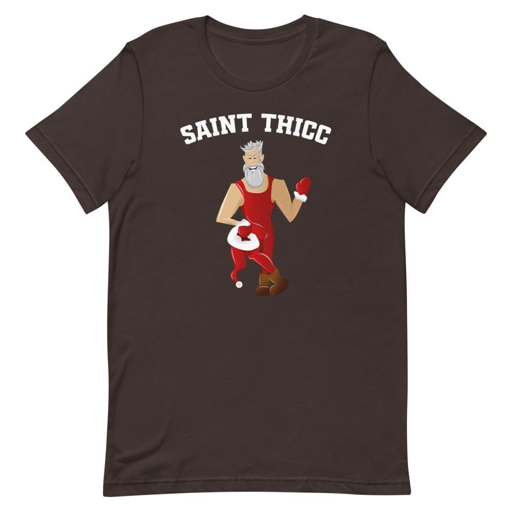 Saint Thicc-Christmas T-Shirts-Swish Embassy